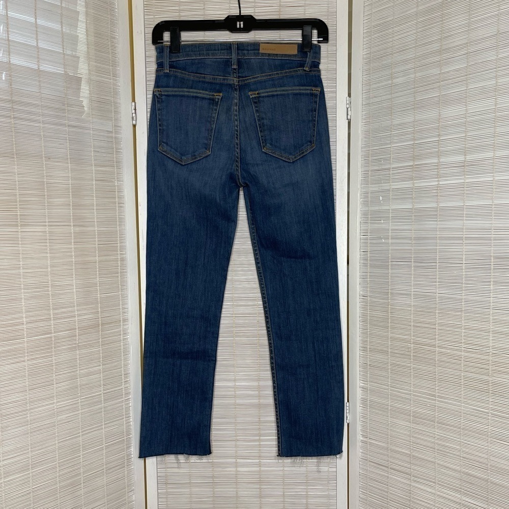 GRLFRND Reed Jeans Night Light Wash Raw Hem Stretch Denim Size 25 - Picture 4 of 9